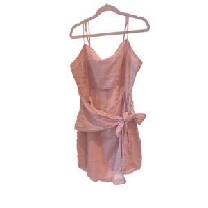 Cotton Candy LA Pink Fringe Cutout Mini Dress Side Tie Sleeveless Medium